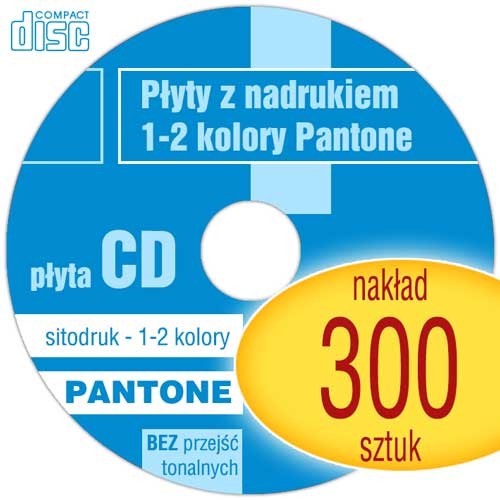 Płyty CD z nadrukiem sitodrukowym - biały + 1-2 kolory Pantone - 300 szt.