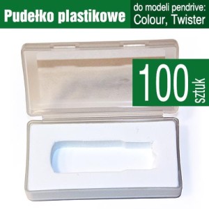 Pudełko plastikowe do pendriva COLOUR / TWISTER - pakiet 100 szt.