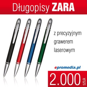 Długopisy ZARA z grawerem - pakiet 2.000 szt.