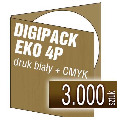 Digipacki 4P EKO - Kraftliner 300g, druk biały + full kolor CMYK - 3.000 szt.