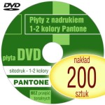 Płyty DVD + sitodruk (1-2 kol. Pantone) - pakiet 200 szt.