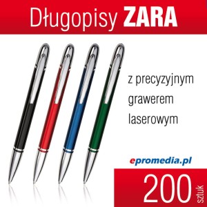 Długopisy ZARA z grawerem - pakiet 200 szt.