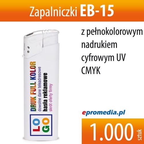 zapalniczki EB 15 z nadrukiem pełnokolorowym CMYK