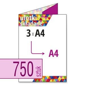 Ulotki składane  3xA4 do A4 - 750 szt.