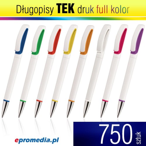 Długopisy TEK z nadrukiem pełnkolorowym - 750 szt.