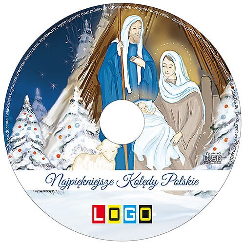 Płyty z kolędami w kopercie foliowej - BK-057 - nadruk na płycie z LOGO