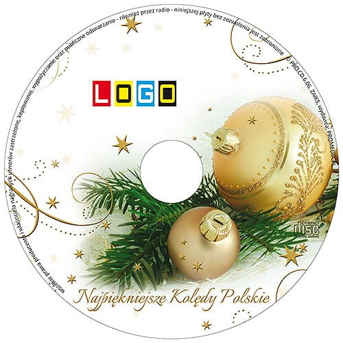 Płyty z kolędami w kopercie foliowej - BK-330 - nadruk na płycie z LOGO