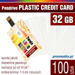 Pendrive PLASTIC CARD 32GB z  nadrukiem - pakiet 100 szt.