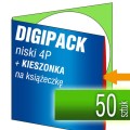 Digipacki niskie 4P - jednołamowe, na 1 płytę + KIESZONKA na książeczkę - druk cyfrowy pełnokolorowy - 50 szt.
