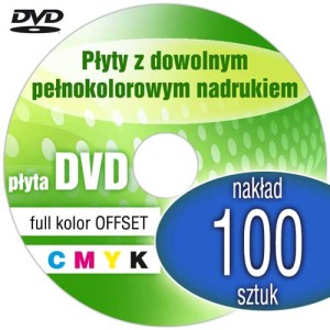 Płyty DVD + nadruk offset - pakiet 100 szt.