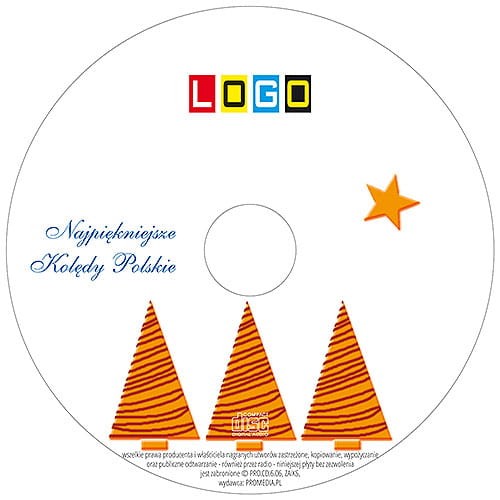 Płyty z kolędami w kopercie foliowej - BK-045 - nadruk na płycie z LOGO