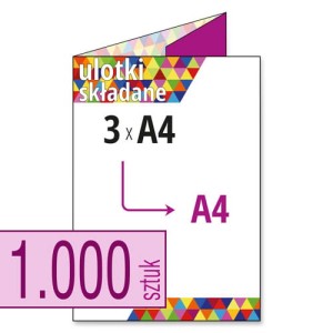 Ulotki składane  3xA4 do A4 - 1000 szt.
