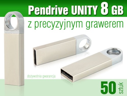 Pendrive UNITY 8 GB z grawerem - pakiet 50 szt.