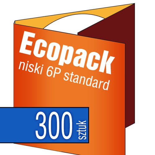 Ecopacki niskie 6P - dwułamowe, 1 płyta - druk cyfrowy pełnokolorowy - 300 szt.