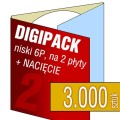 Digipacki niskie 6P - dwułamowe, na 2 płyty + NACIĘCIE na książeczkę - druk pełnokolorowy - 3.000 szt.