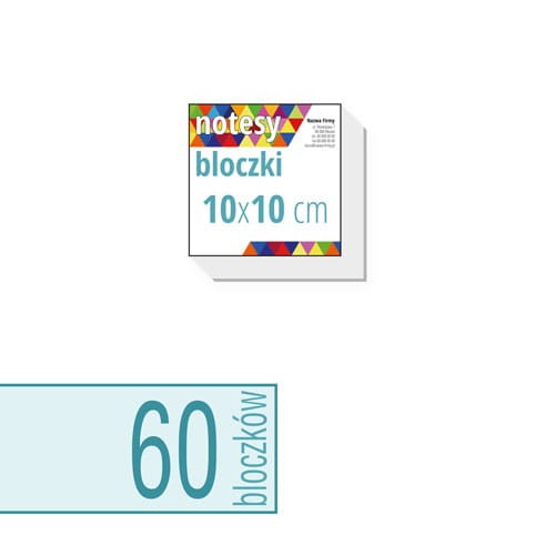notesy reklamowe, bloczki reklamowe - 10x10 cm - ilość kartek w bloczku: do wyboru 25 / 50 / 100 kartek + plecki kartonowe