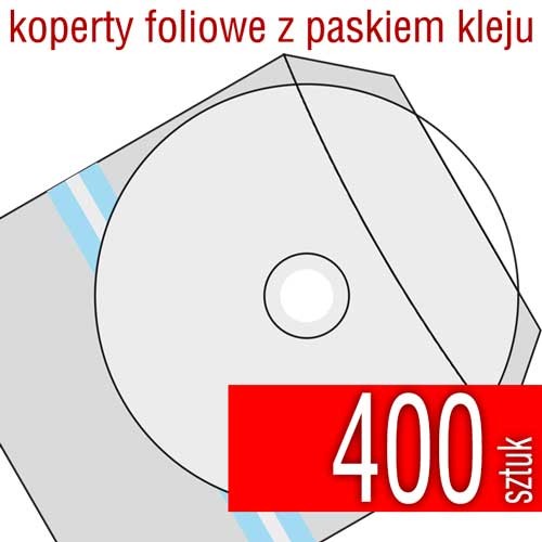 koperta foliowa do płyt CD, DVD, Blu-Ray z paskiem samoprzylepnym (gruba folia)