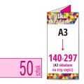 Ulotki składane A3 do 140x297 (składane na trzy części) w atrakcyjnej niskiej cenie