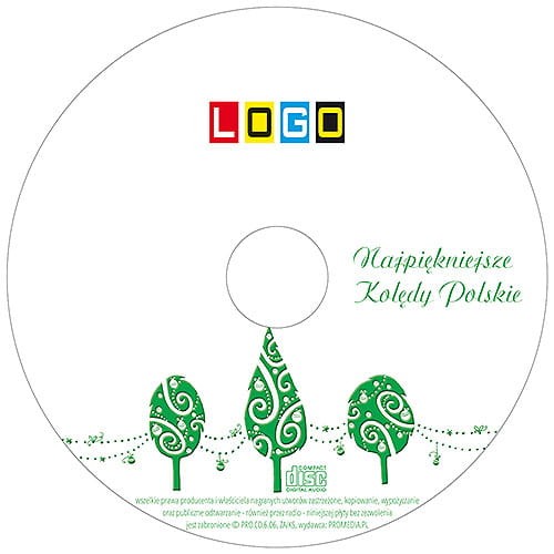 Płyty z kolędami w kopercie foliowej - BK-075 - nadruk na płycie z LOGO