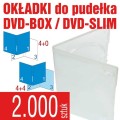 druk okładek pod folię do pudełka standardowego DVD-BOX oraz do pudełka DVD-SLIM