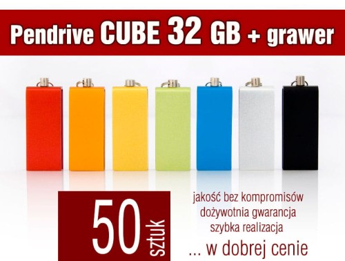 Pendrive CUBE 32 GB z grawerem - komplet 50 szt.