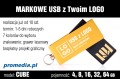 Pendrive CUBE 16 GB z grawerem - kolor żółty (złoty)