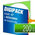 Digipacki niskie 4P - jednołamowe, na 1 płytę + KIESZONKA na książeczkę - druk cyfrowy pełnokolorowy - 200 szt.