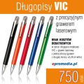 Długopisy metalowe VIC z grawerem - komplet 750 szt.