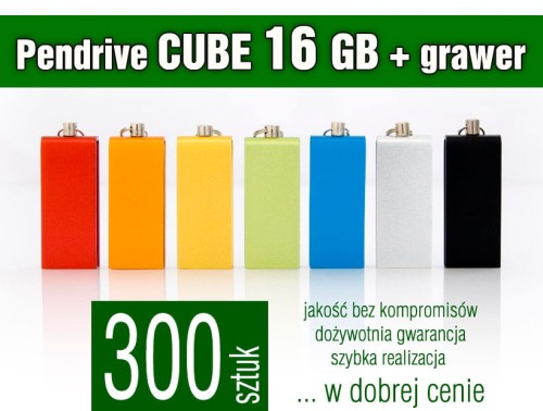 Pendrive CUBE 16 GB z grawerem - komplet 300 szt.