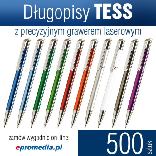 Długopisy metalowe TESS z grawerem - ATRAKCYJNA CENA