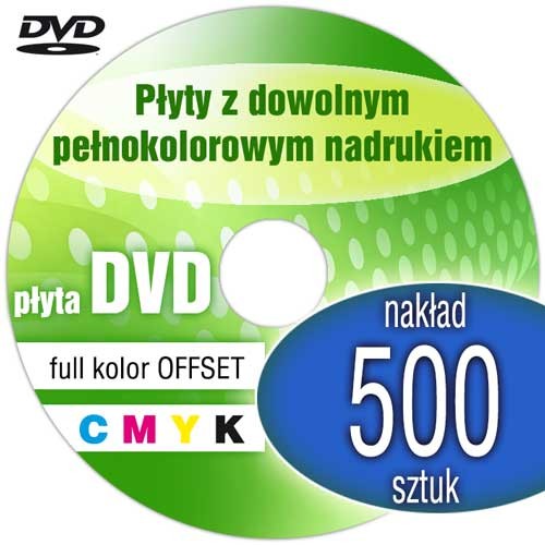 Płyty DVD z pełnokolorowym nadrukiem offsetowym - 500 szt.