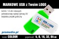 Pendrive COLOUR z nadrukiem full kolor - kolor obudowy: biało-zielony (realizacja od 100 szt.)