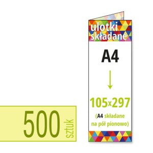 Ulotki składane A4 do 105x297- 500 szt.