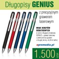 Długopisy metalowe GENIUS z grawerem - komplet 1.500 szt.