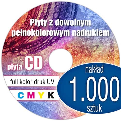 Płyty CD z pełnokolorowym nadrukiem cyfrowym UV - 1.000 szt.