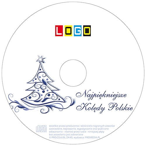 Płyty z kolędami w kopercie foliowej - BK-019 - nadruk na płycie z LOGO