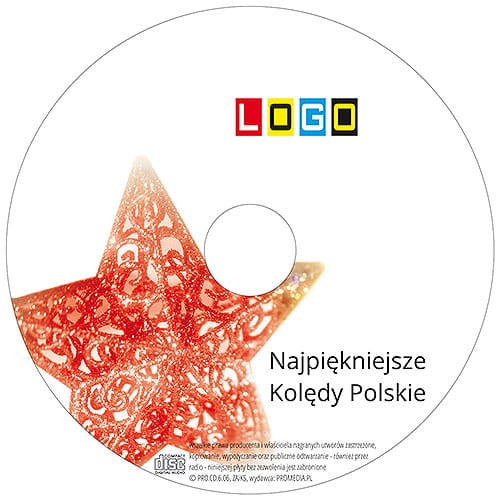 Płyty z kolędami w kopercie foliowej - BK-364- nadruk na płycie z LOGO