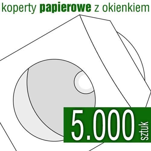 op_koppap_5000koperta papierowa do płyt CD, DVD, Blu-Ray z okienkiem