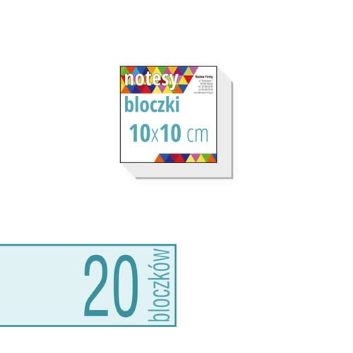 notesy reklamowe, bloczki reklamowe - 10x10 cm - ilość kartek w bloczku: do wyboru 25 / 50 / 100 kartek + plecki kartonowe