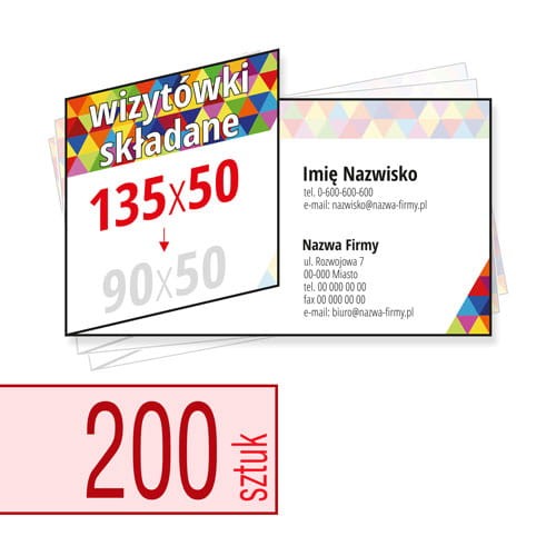 Wizytówki składane 135x50 do 90x50 mm - w atrakcyjnej niskiej cenie
