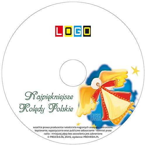 Płyty z kolędami w kopercie foliowej - BK-387- nadruk na płycie z LOGO