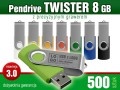 Pendrive Twister 3.0 - 8 GB z grawerem lub nadrukiem full kolor CMYK - pakiet 500 szt.
