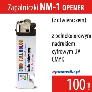 Zapalniczki NM-1 OPENER z nadrukiem - pakiet 100 szt.