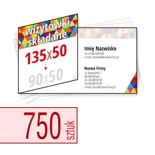 Wizytówki składane 135x50 do 90x50 mm - w atrakcyjnej niskiej cenie