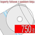 Koperta FOLIOWA + pasek kleju - pakiet 750 szt.