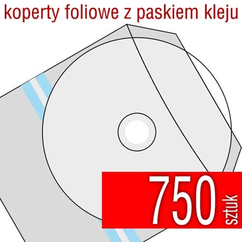 koperta foliowa do płyt CD, DVD, Blu-Ray z paskiem samoprzylepnym (gruba folia)