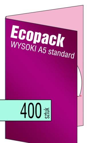 Ecopacki wysoki A5 - standardowe jednołamowe, 1 płyta - druk cyfrowy pełnokolorowy - 400 szt.