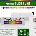 Pendrive CLICK 16 GB z nadrukiem full kolor - komplet 250 szt.