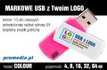 Pendrive COLOUR z nadrukiem full kolor - kolor obudowy: biało-różowy (realizacja od 100 szt.)
