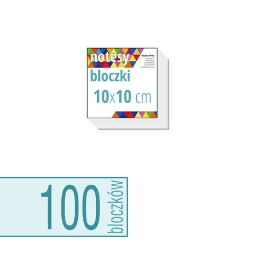 notesy reklamowe, bloczki reklamowe - 10x10 cm - ilość kartek w bloczku: do wyboru 25 / 50 / 100 kartek + plecki kartonowe